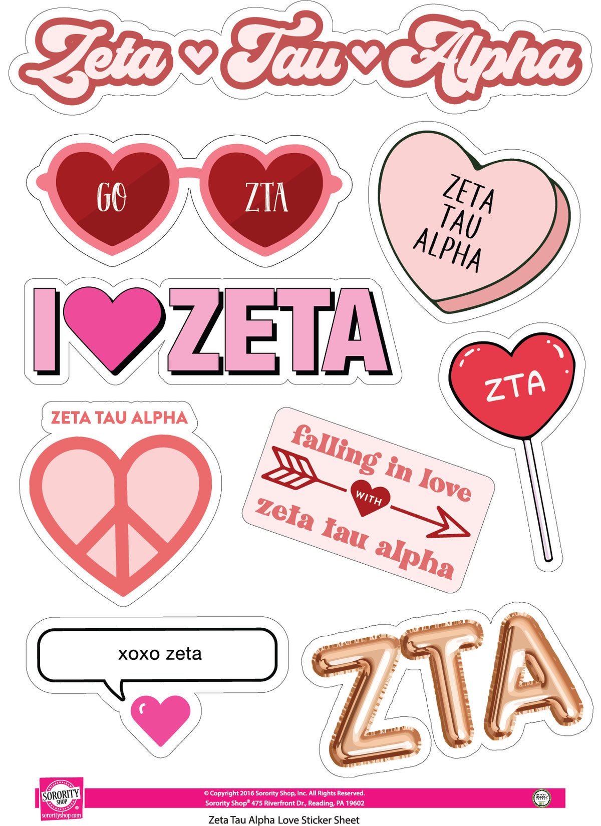 Sorority Shop - Sticker Sheet- Love Theme