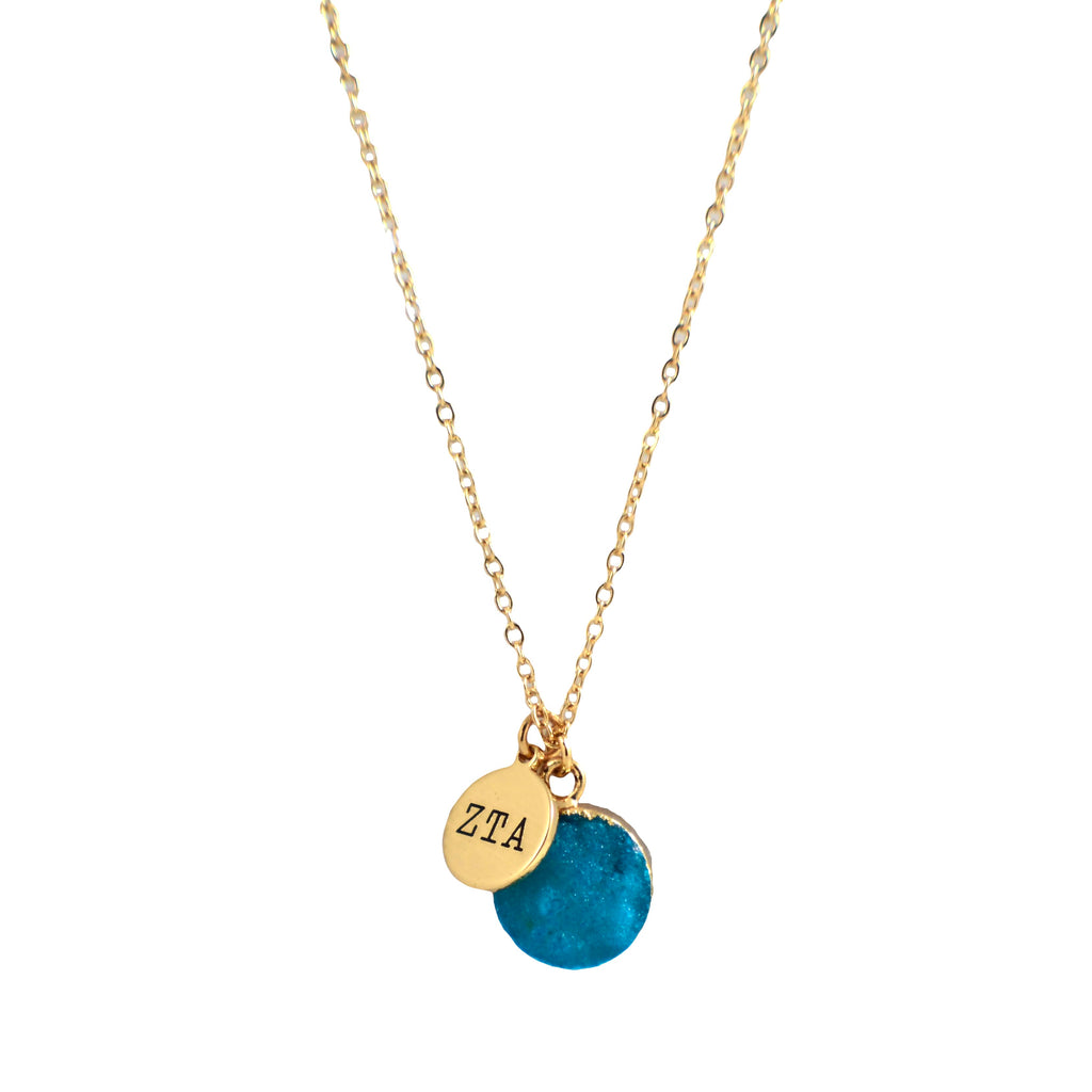 Zeta Tau Alpha Sisterhood Druzy Necklace