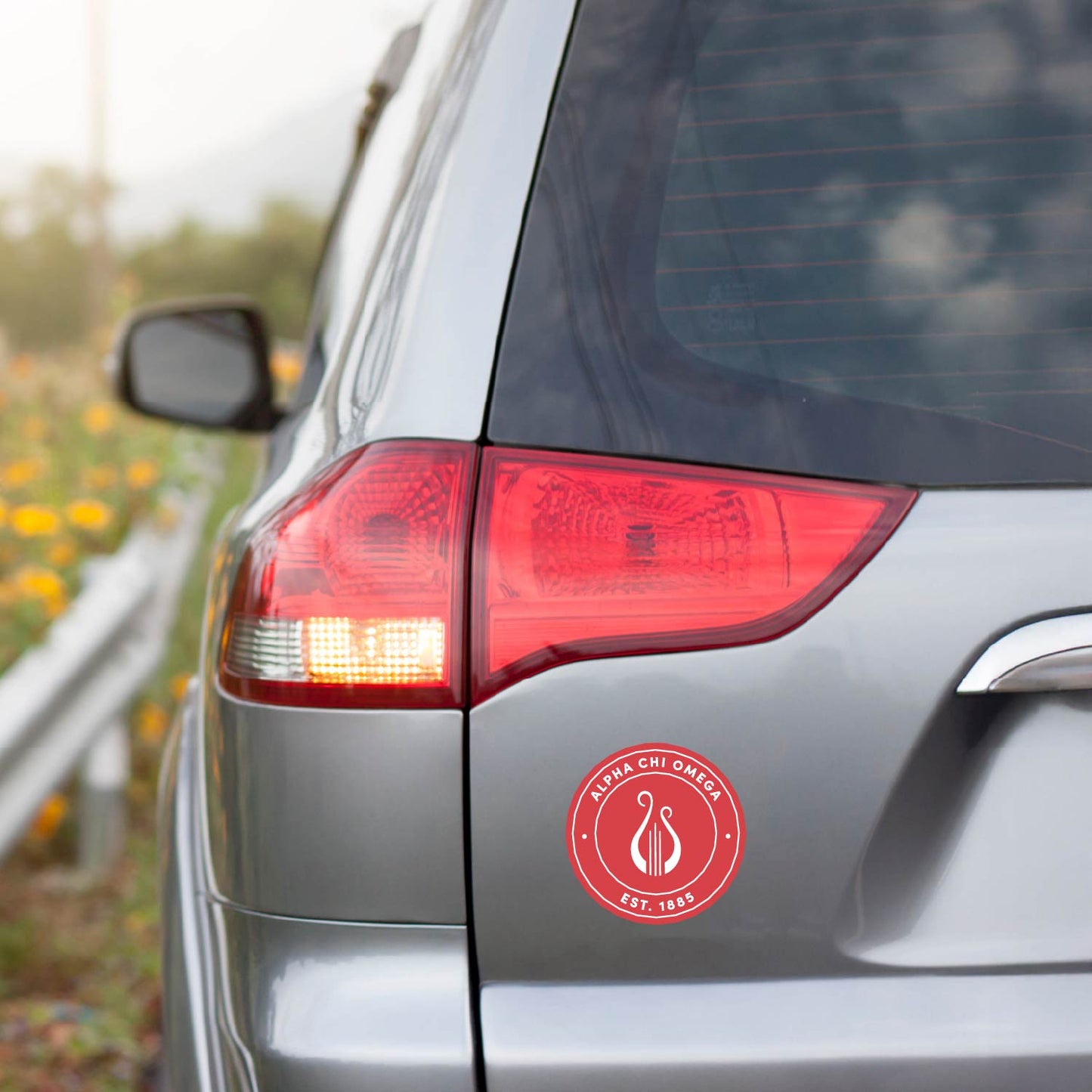 Alpha Chi Omega Sorority Car Decal Sticker- Full Color Circle Logo