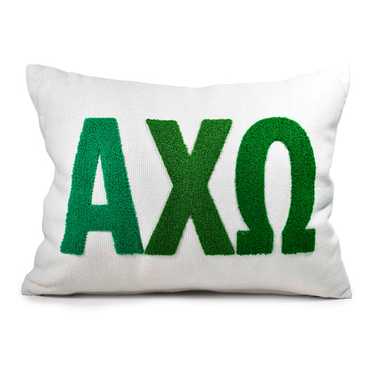 Alpha Chi Omega Pillow – Embroidered Plush Greek Letters Design