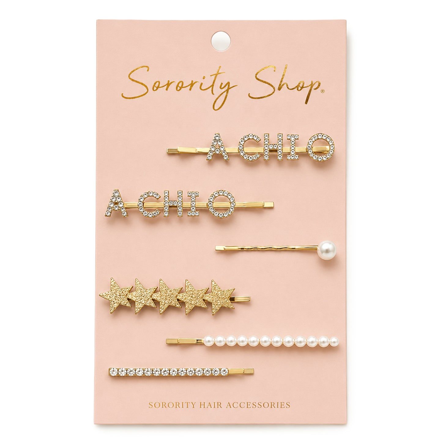 Alpha Chi Omega Sorority Hair Clips
