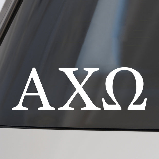 Alpha Chi Omega Car Decal Sticker- Greek Letters Design