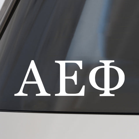 Alpha Epsilon Phi Car Decal Sticker- Greek Letters Design