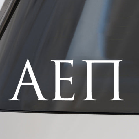 Alpha Epsilon Pi Fraternity Car Decal Sticker- Greek Letters Design