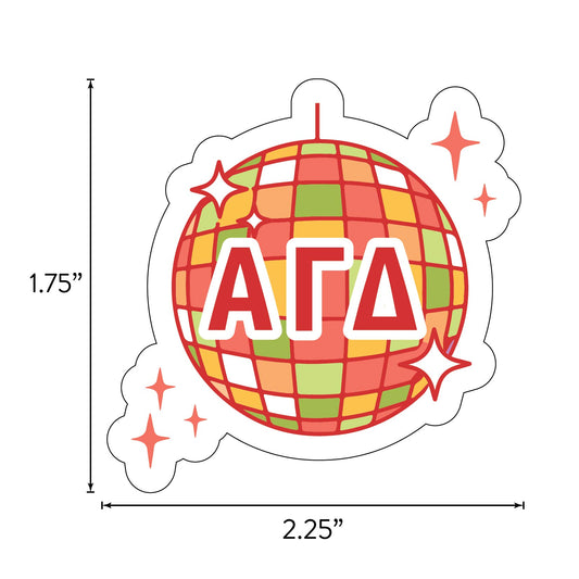 Alpha Gamma Delta Sticker Sheet - Western Disco Design