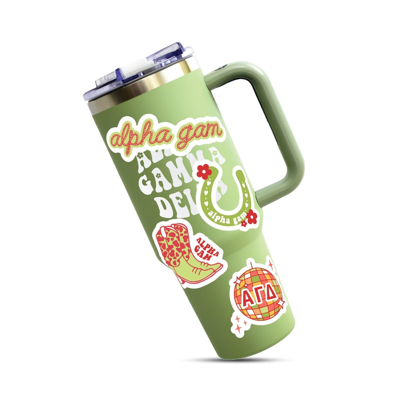 Alpha Gamma Delta Sticker Sheet - Western Disco Design