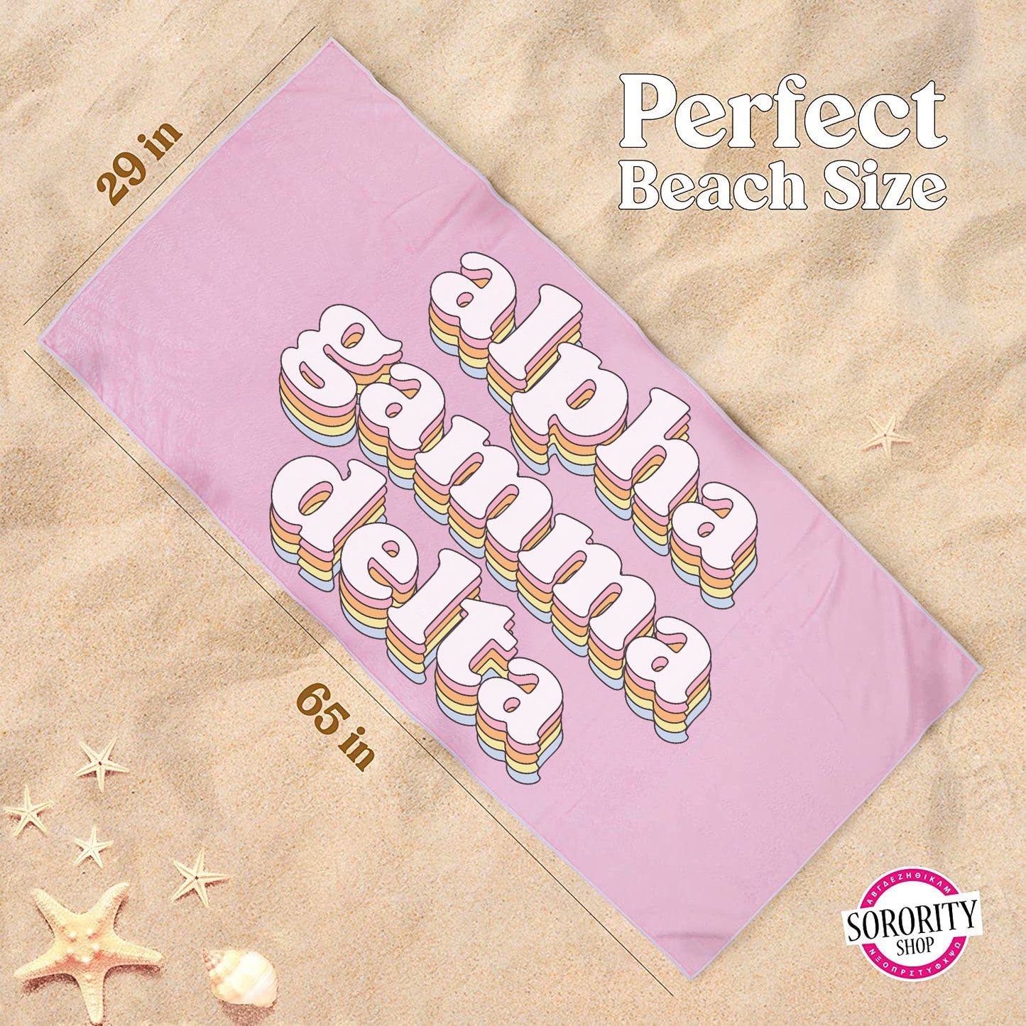 Alpha Gamma Delta Plush Retro Beach Towel