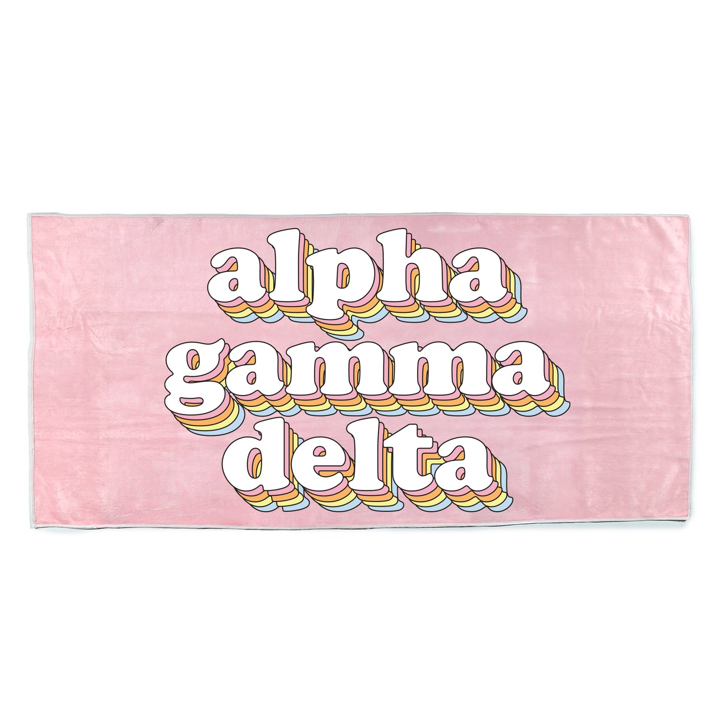 Alpha Gamma Delta Plush Retro Beach Towel