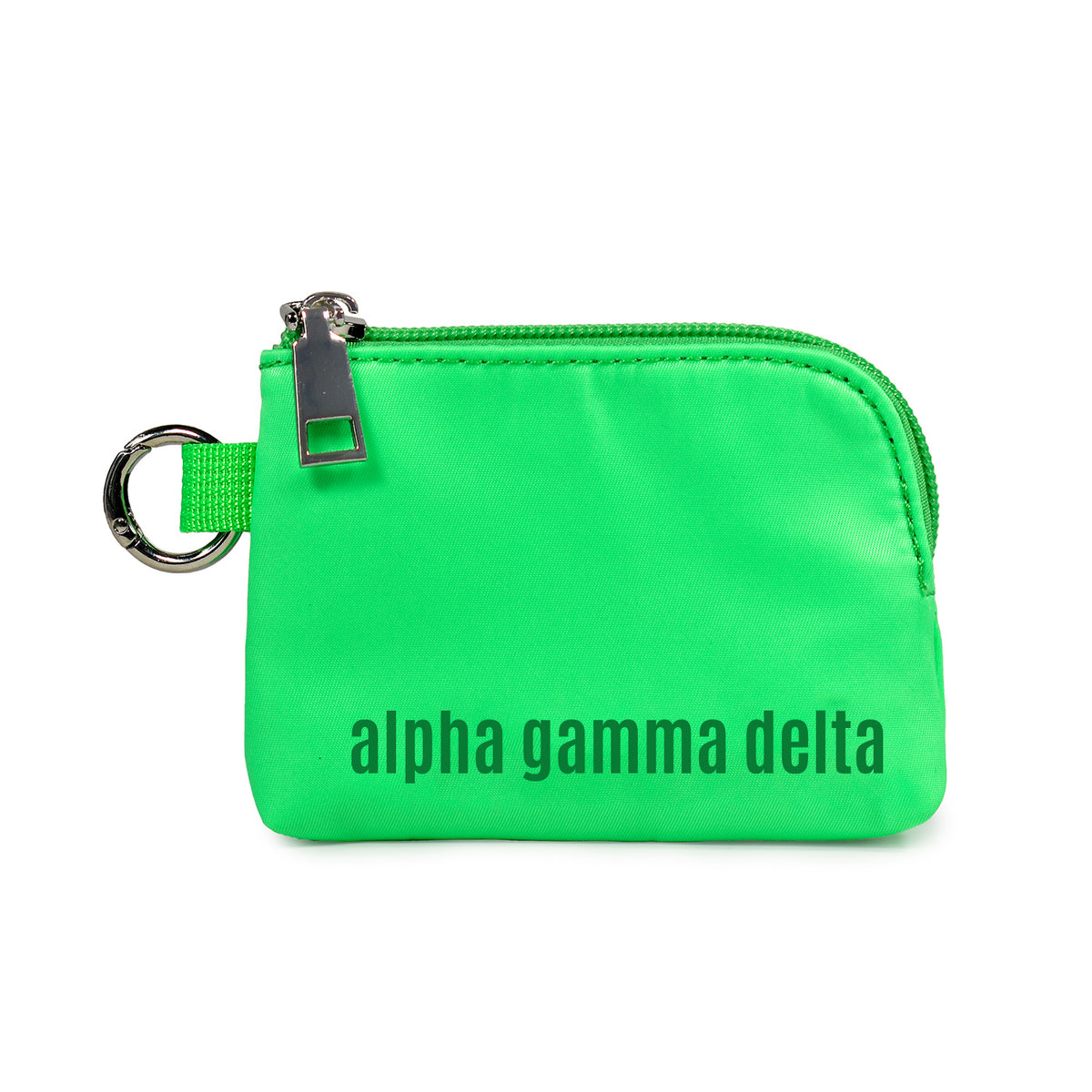 Alpha Gamma Delta Zipper Wallet Pouch with Keyring