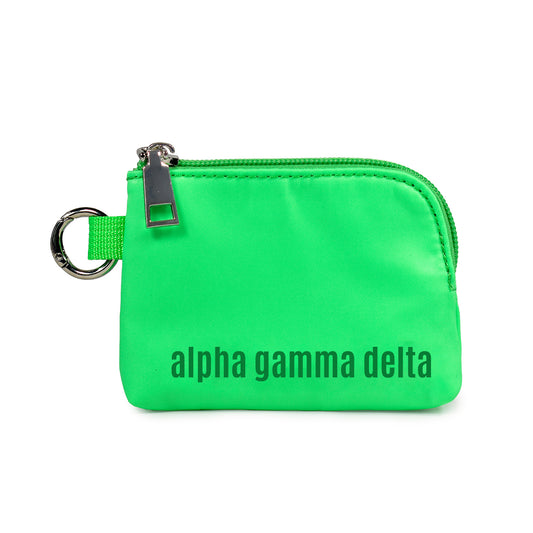 Alpha Gamma Delta Zipper Wallet Pouch with Keyring