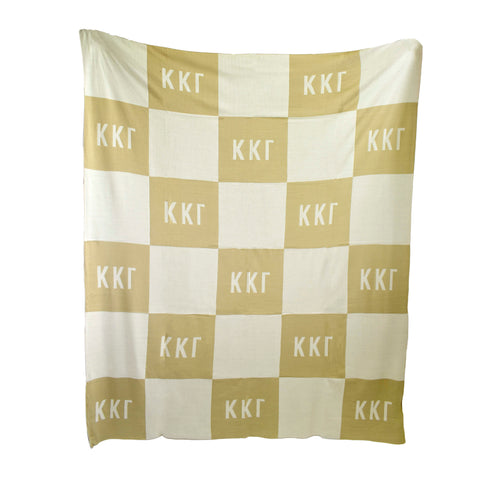 Kappa Kappa Gamma Blanket - Acrylic Knit Checkered Blanket