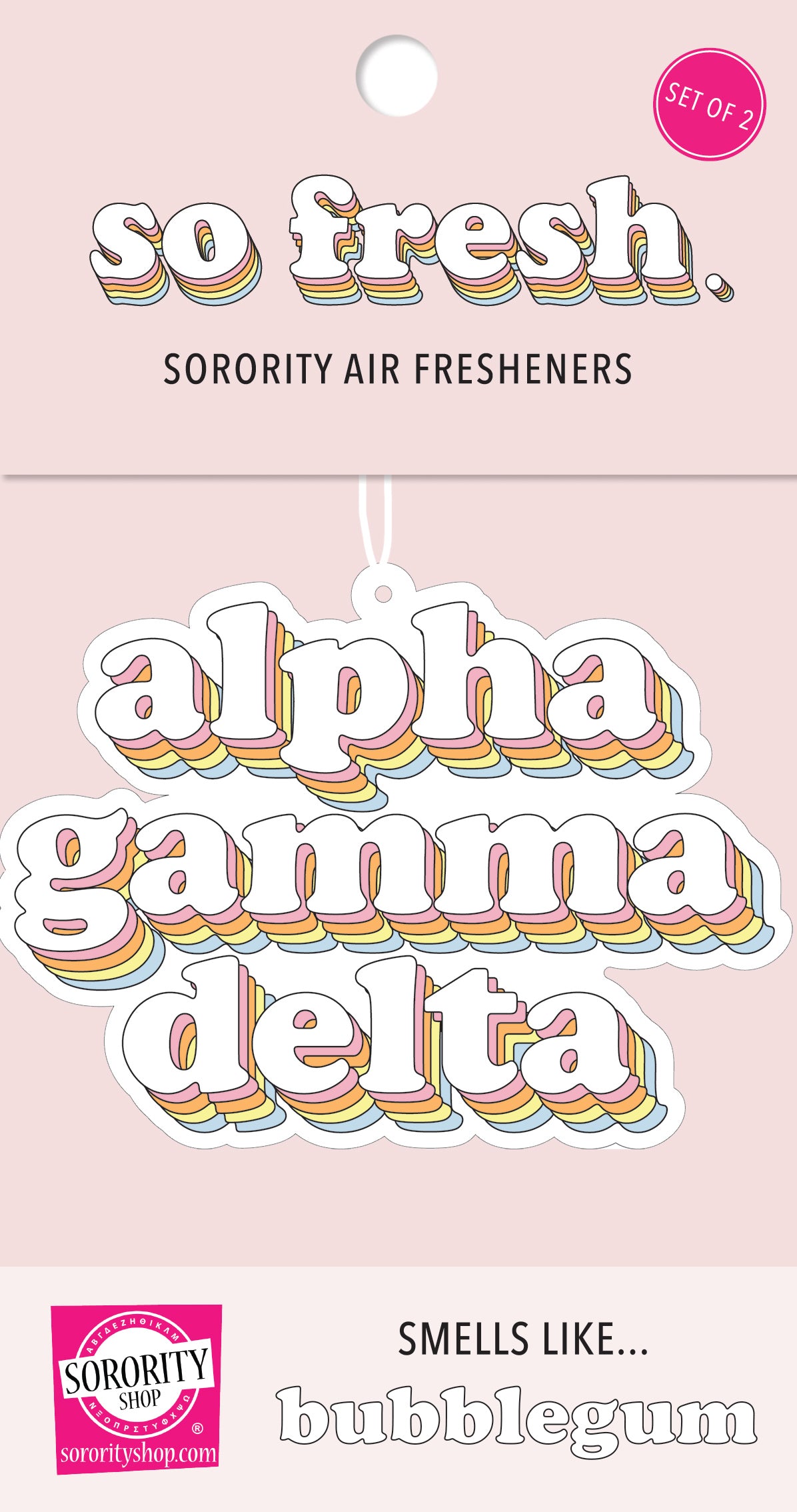Sorority Shop - Air Freshener - Retro Design Bubblegum Scented