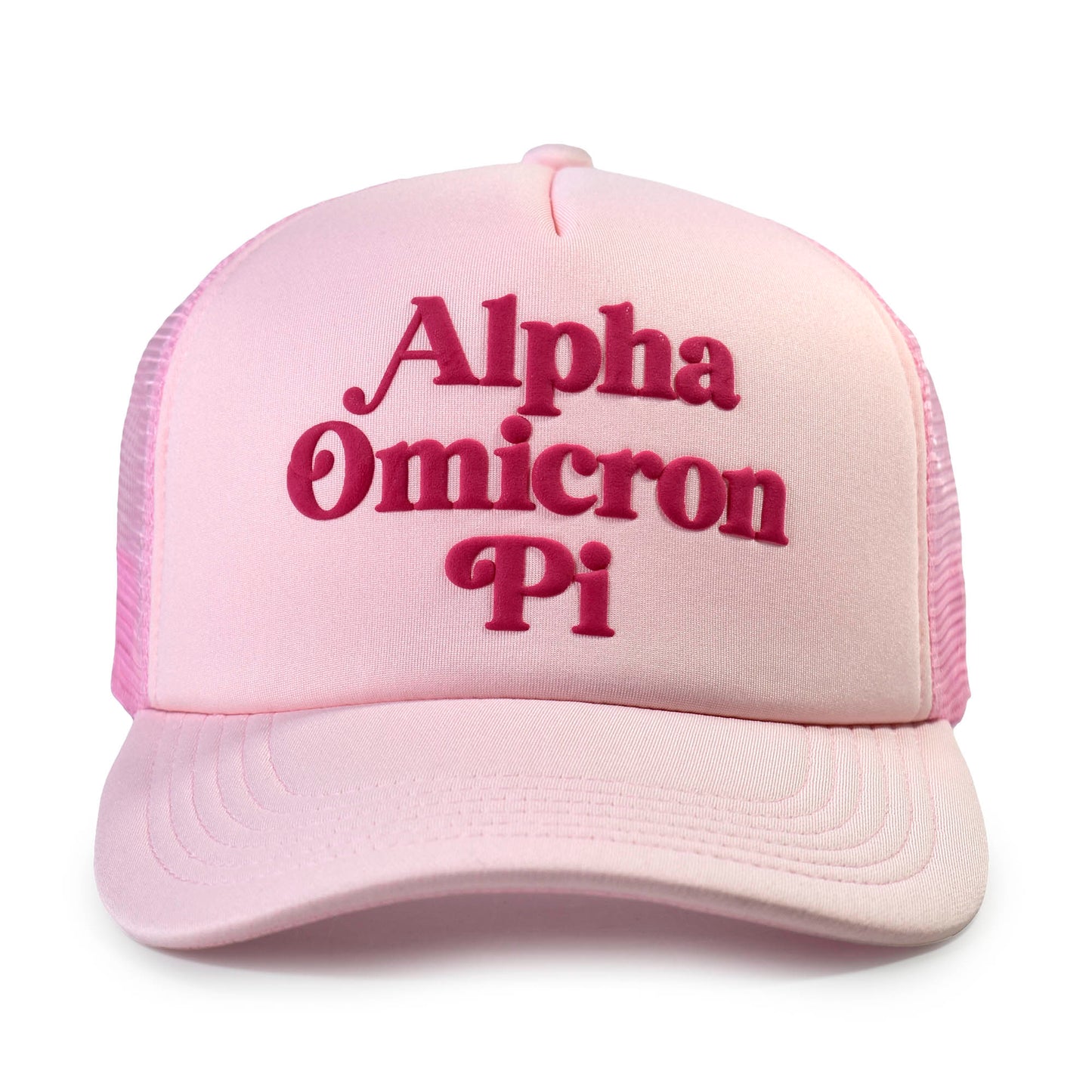 Alpha Omicron Pi Baseball Cap, Mesh Trucker-Style Hat