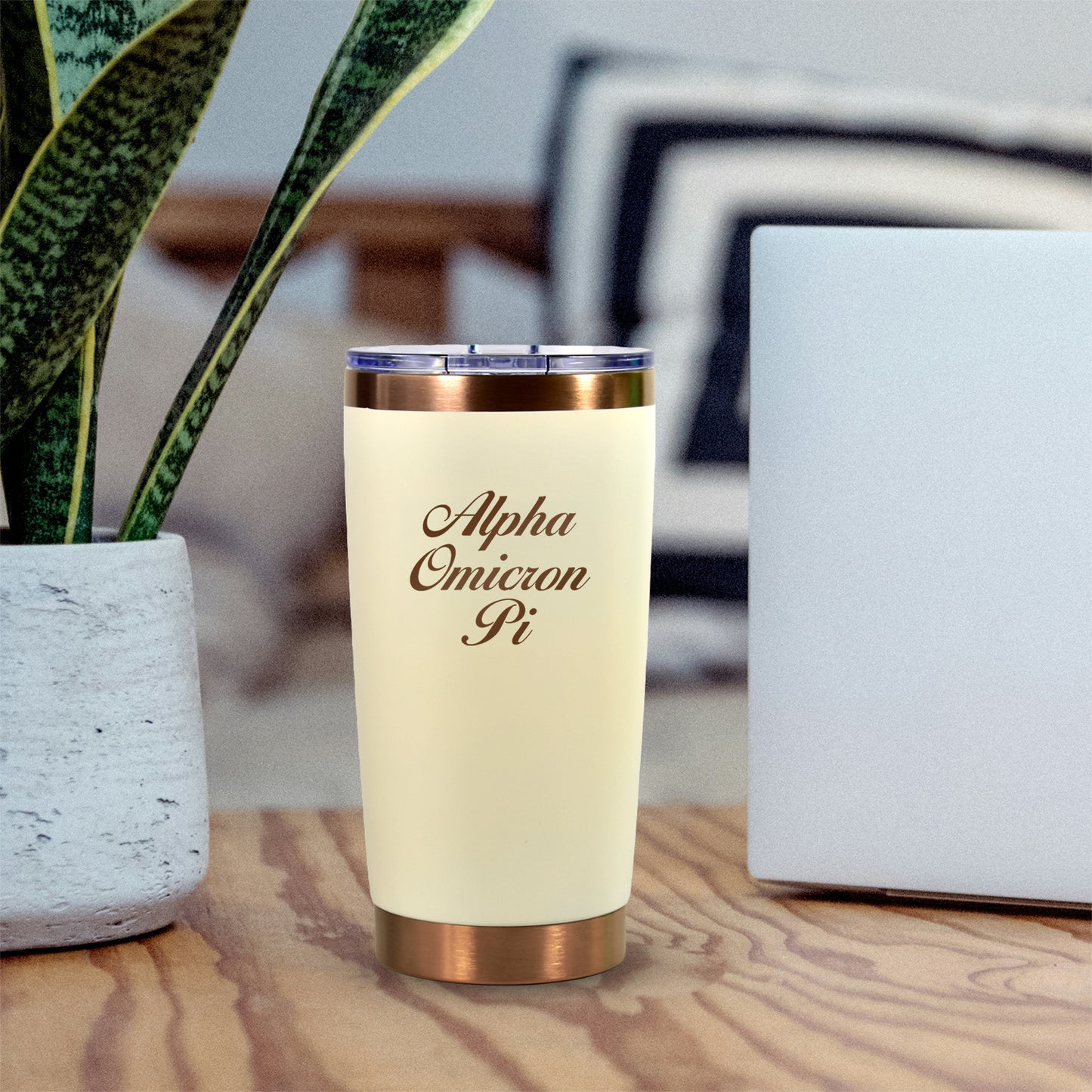 Alpha Omicron Pi 20 oz. Insulated Tumbler with Sorority Name