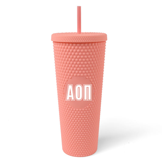 Alpha Omicron Pi Studded Tumbler