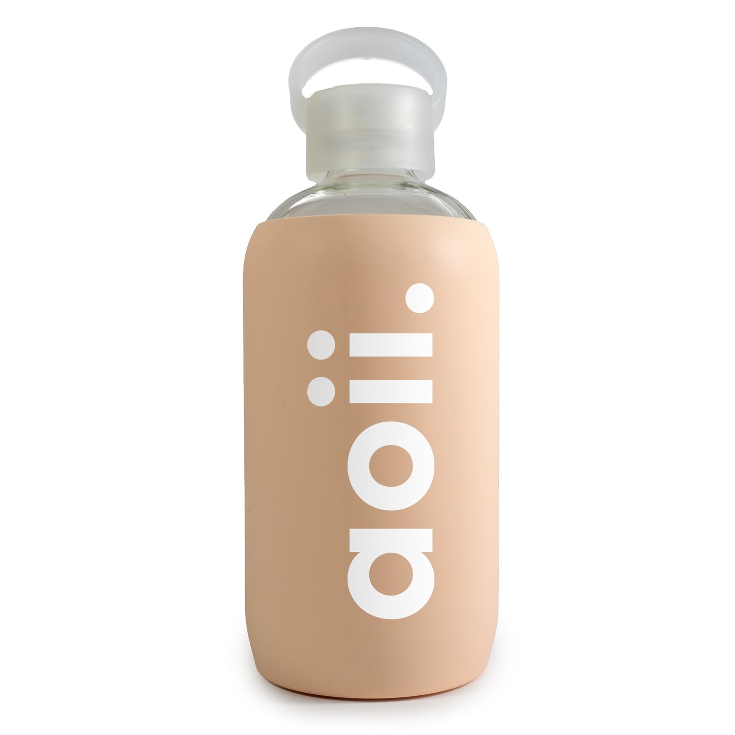Alpha Omicron Pi Glass Water Bottle with Silicone Sleeve