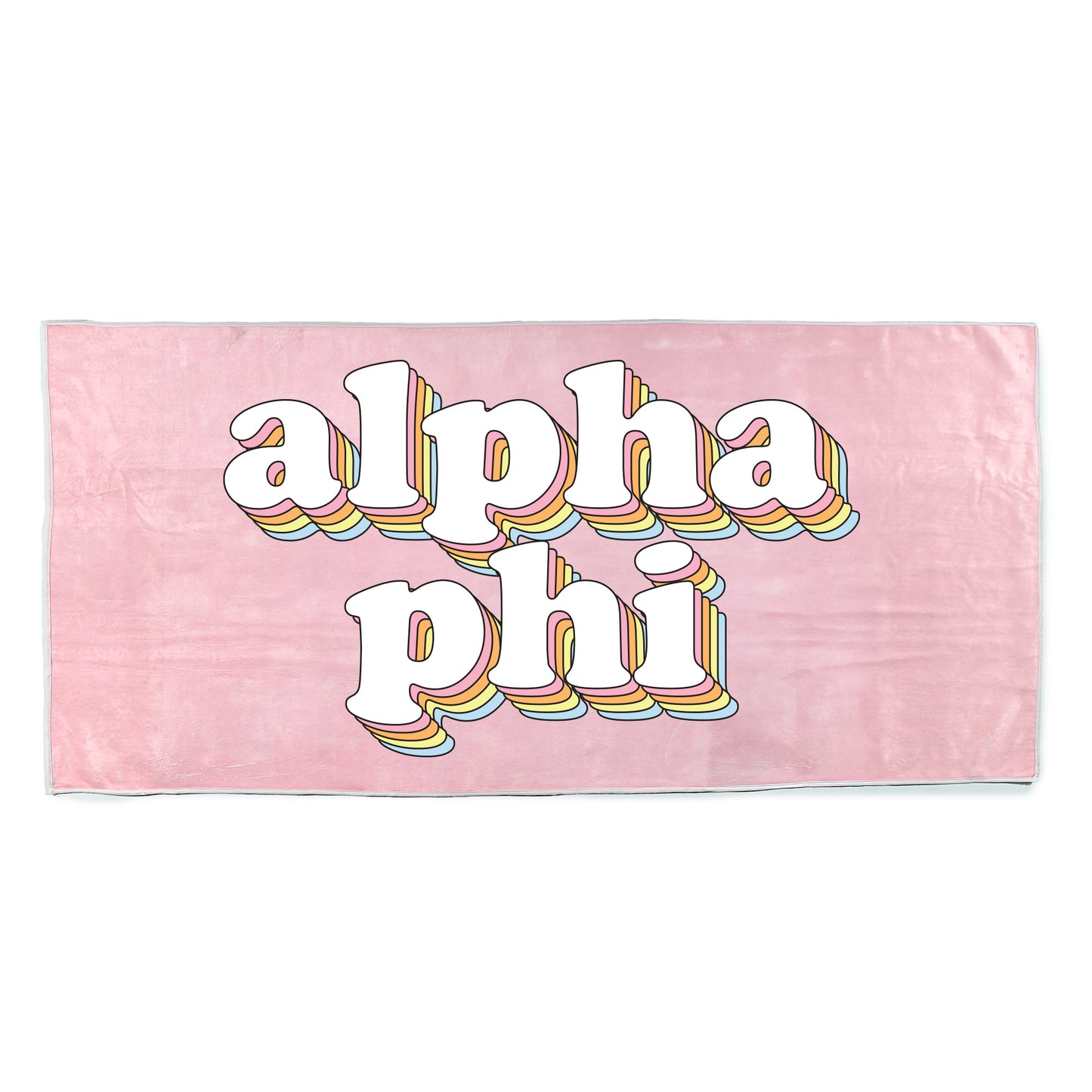 Alpha Phi Plush Retro Beach Towel