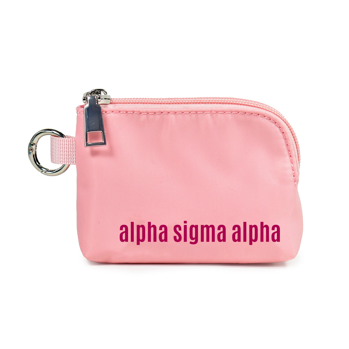 Alpha Sigma Alpha Zipper Wallet Pouch with Keyring