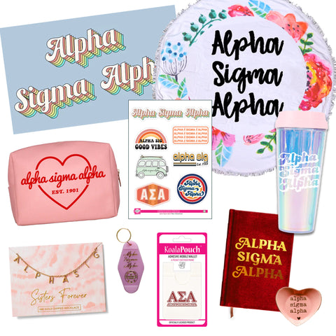 Alpha Sigma Alpha Celebrate Sisterhood Sorority Gift Box- 10 unique items