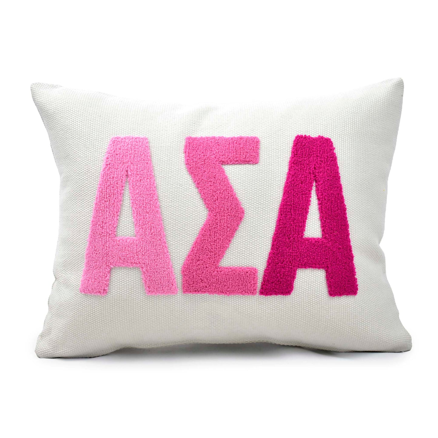 Alpha Sigma Alpha Pillow – Embroidered Plush Greek Letters Design