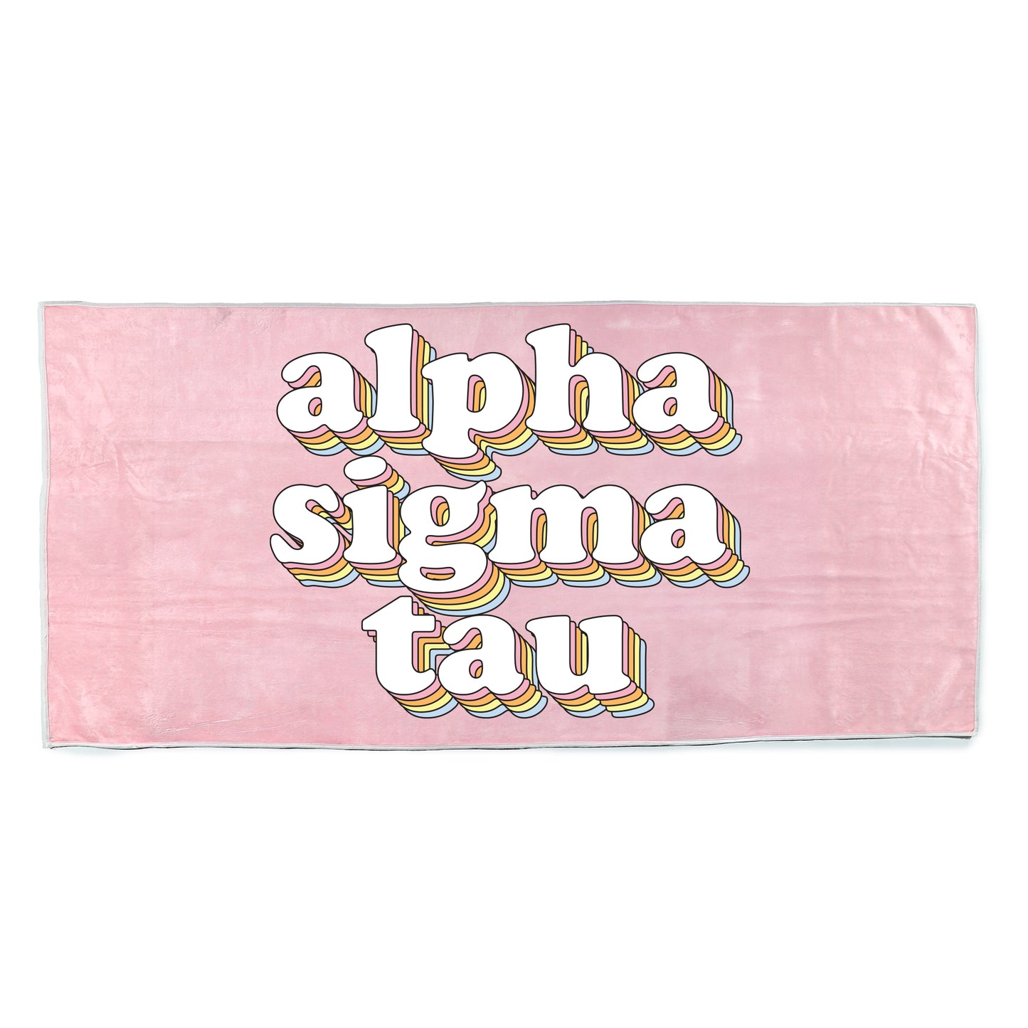 Alpha Sigma Tau Plush Retro Beach Towel