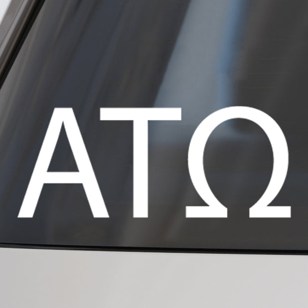 Alpha Tau Omega Fraternity Car Decal Sticker- Greek Letters Design