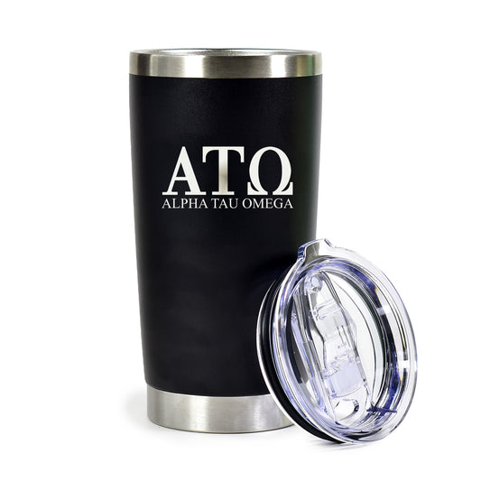 Alpha Tau Omega 20 oz. Insulated Tumbler with Greek Letters