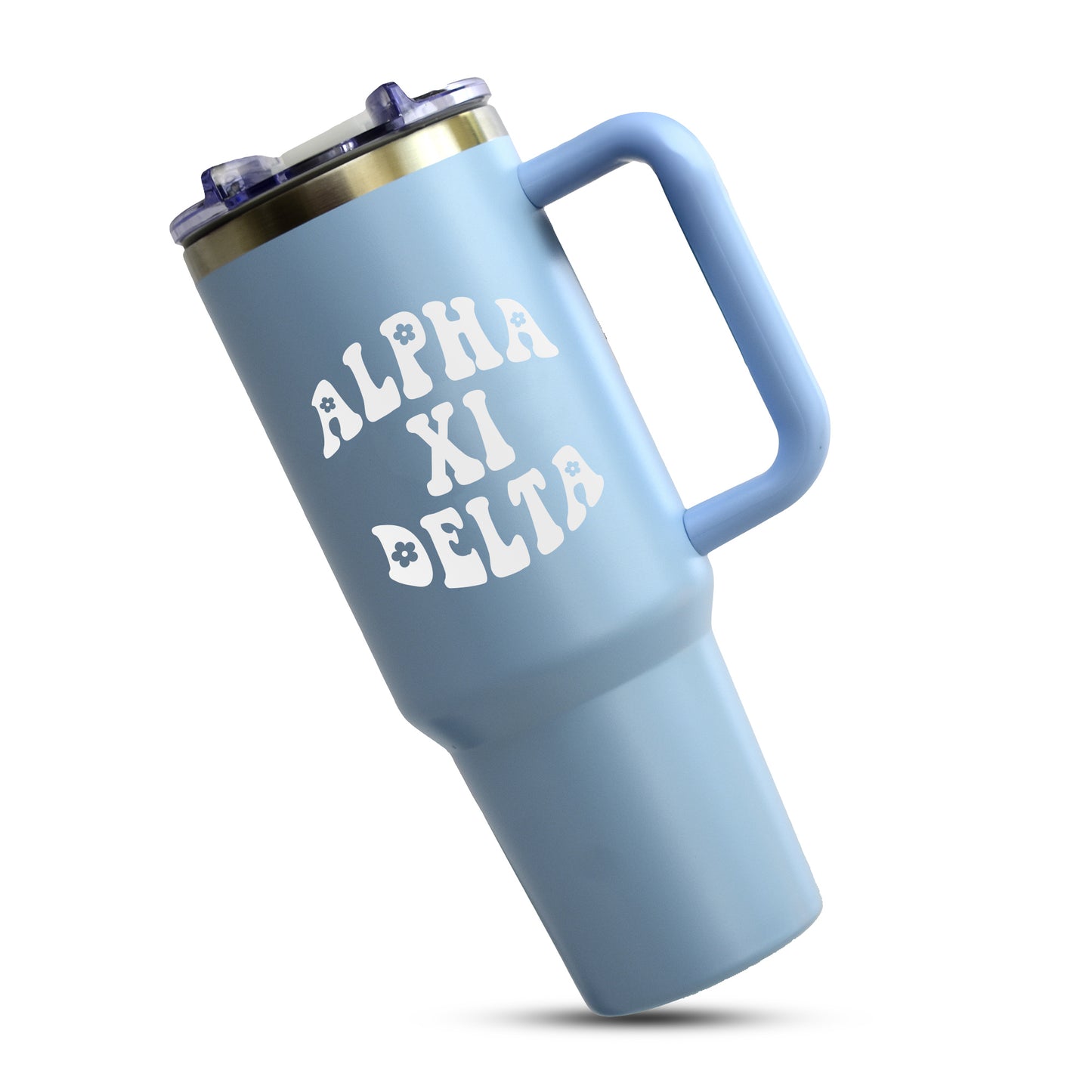 Alpha Xi Delta Tumbler - 40oz Stainless Steel with Handle