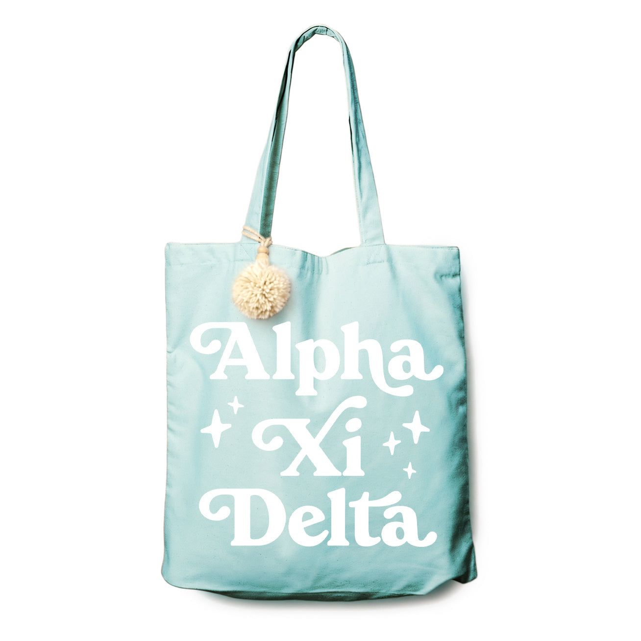 Alpha Xi Delta Retro Pom Pom Tote Bag