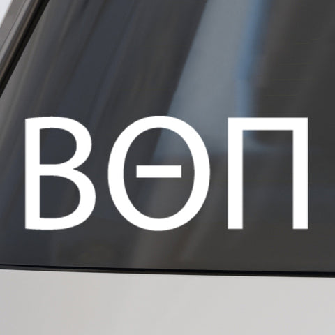 Beta Theta Pi Fraternity Car Decal Sticker- Greek Letters Design