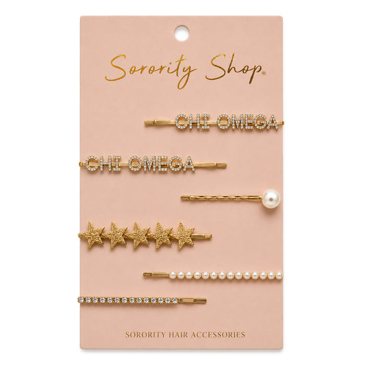 Chi Omega Sorority Hair Clips