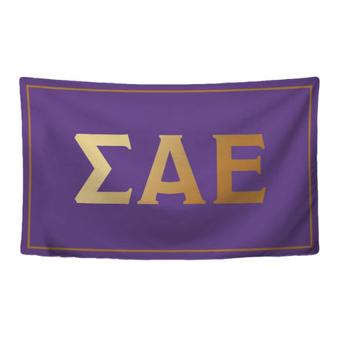 Sigma Alpha Epsilon Fraternity Greek Letters Flag, Two-Color Design