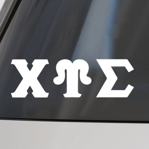 Chi Upsilon Sigma Car Decal Sticker- Greek Letters Design