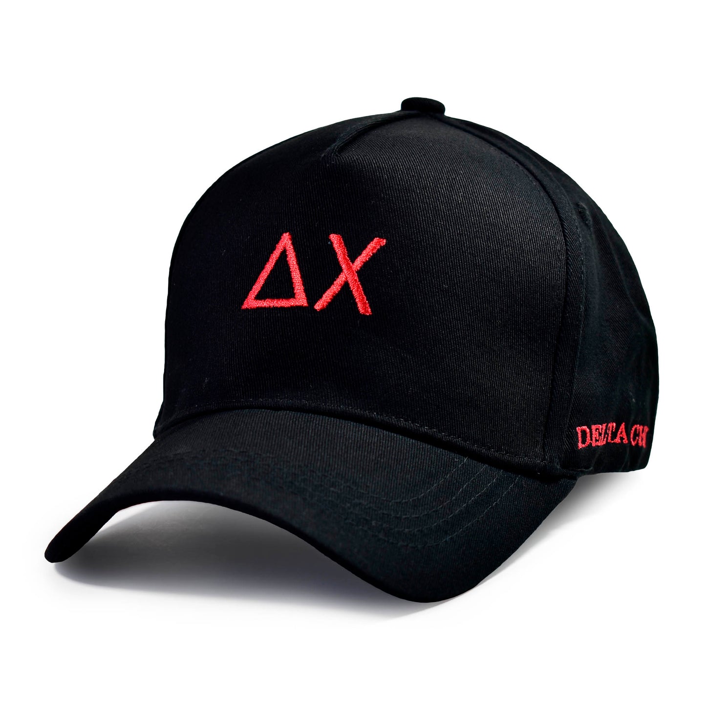 Delta Chi Fraternity Baseball Cap- Brushed Cotton 5-Panel Black Hat