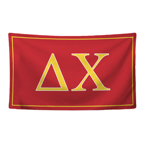 Delta Chi Fraternity Greek Letters Flag, Two-Color Design