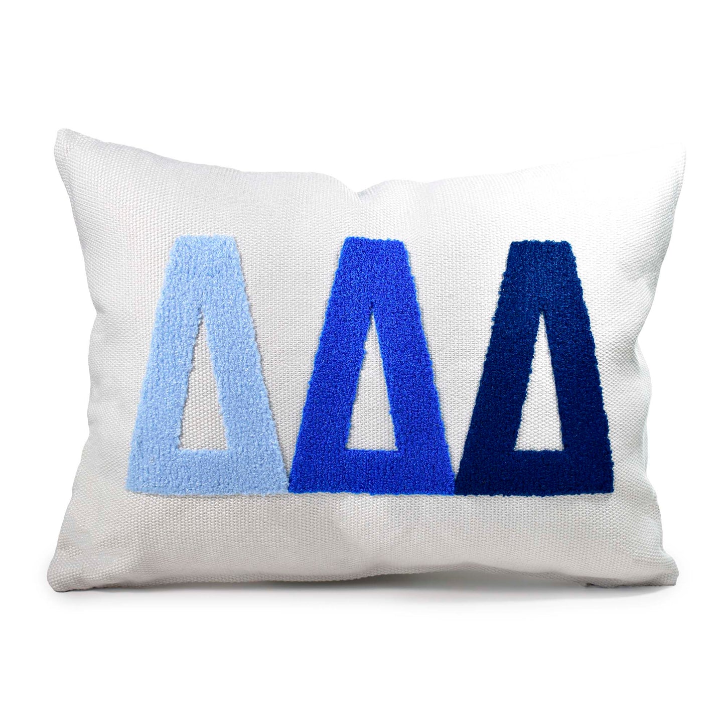 Delta Delta Delta Pillow – Embroidered Plush Greek Letters Design