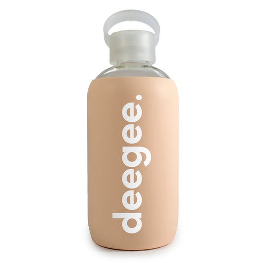 Delta Gamma Glass Water Bottle with Silicone Sleeve
