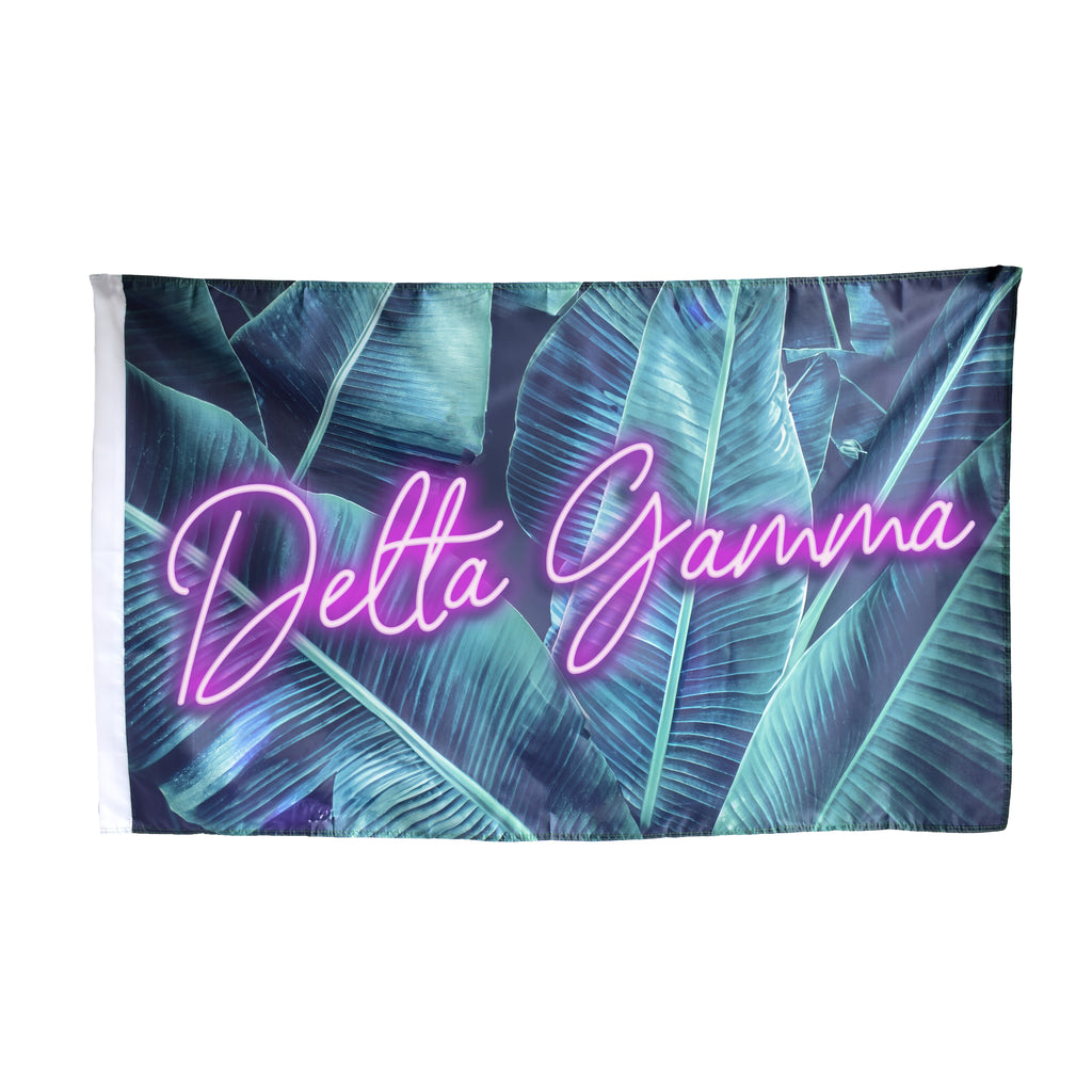 Delta Gamma Neon Palm Flag