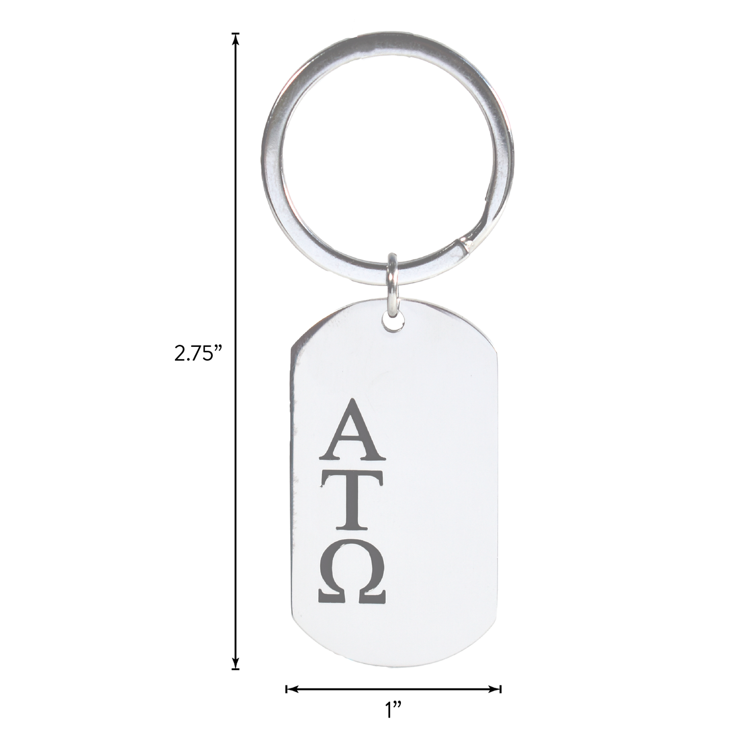 Pi Kappa Alpha Fraternity Keychain- Stainless Steel Dog Tag Design