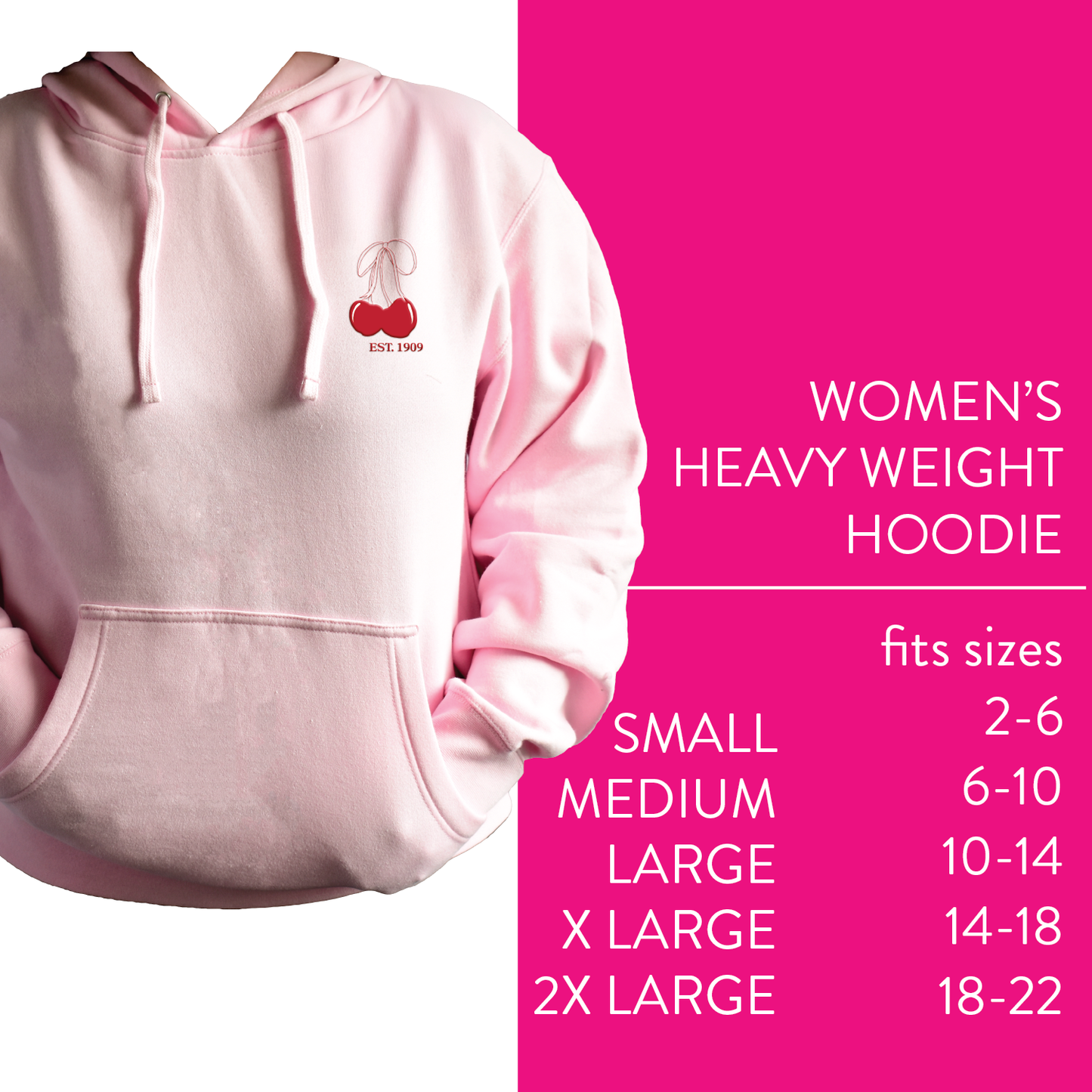 Theta Phi Alpha Hooded Sweatshirt with Cherries and Sorority Name