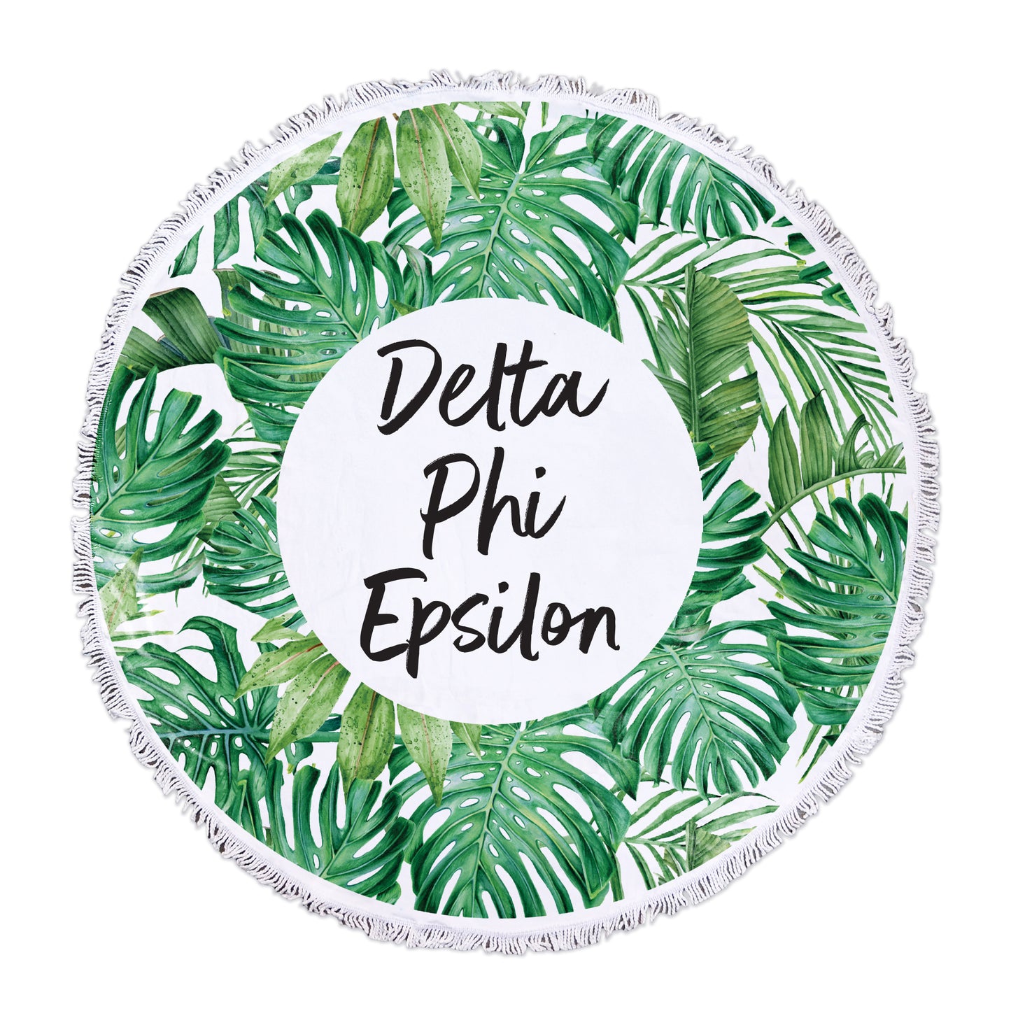 Delta Phi Epsilon Palm Leaf Fringe Towel Blanket