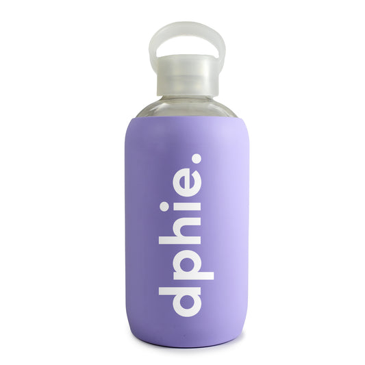 Delta Phi Epsilon Glass Water Bottle with Silicone Sleeve