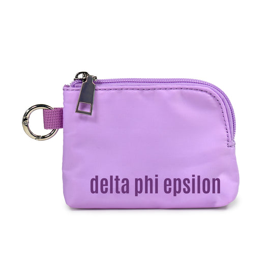 Delta Phi Epsilon Zipper Wallet Pouch with Keyring