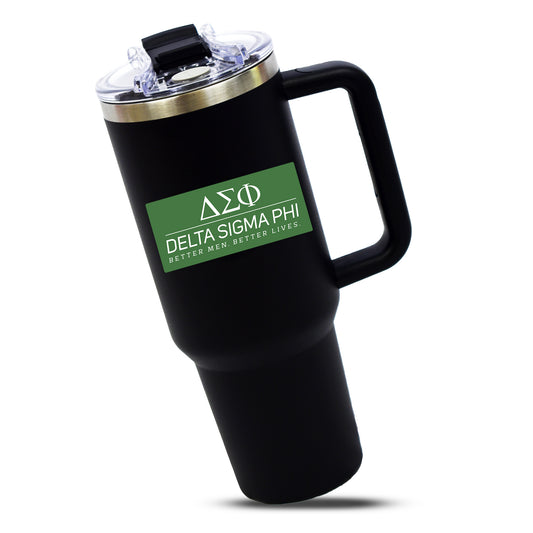 Delta Sigma Phi Fraternity 40oz Stainless Steel Tumbler with Handle
