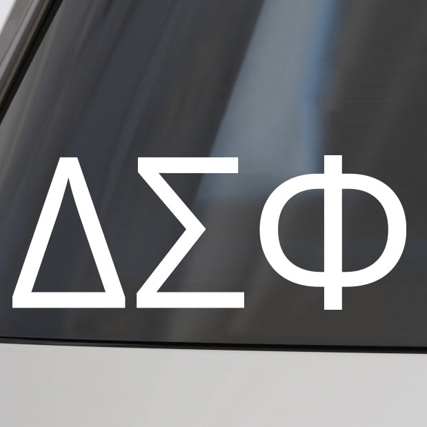 Delta Sigma Phi Fraternity Car Decal Sticker- Greek Letters Design