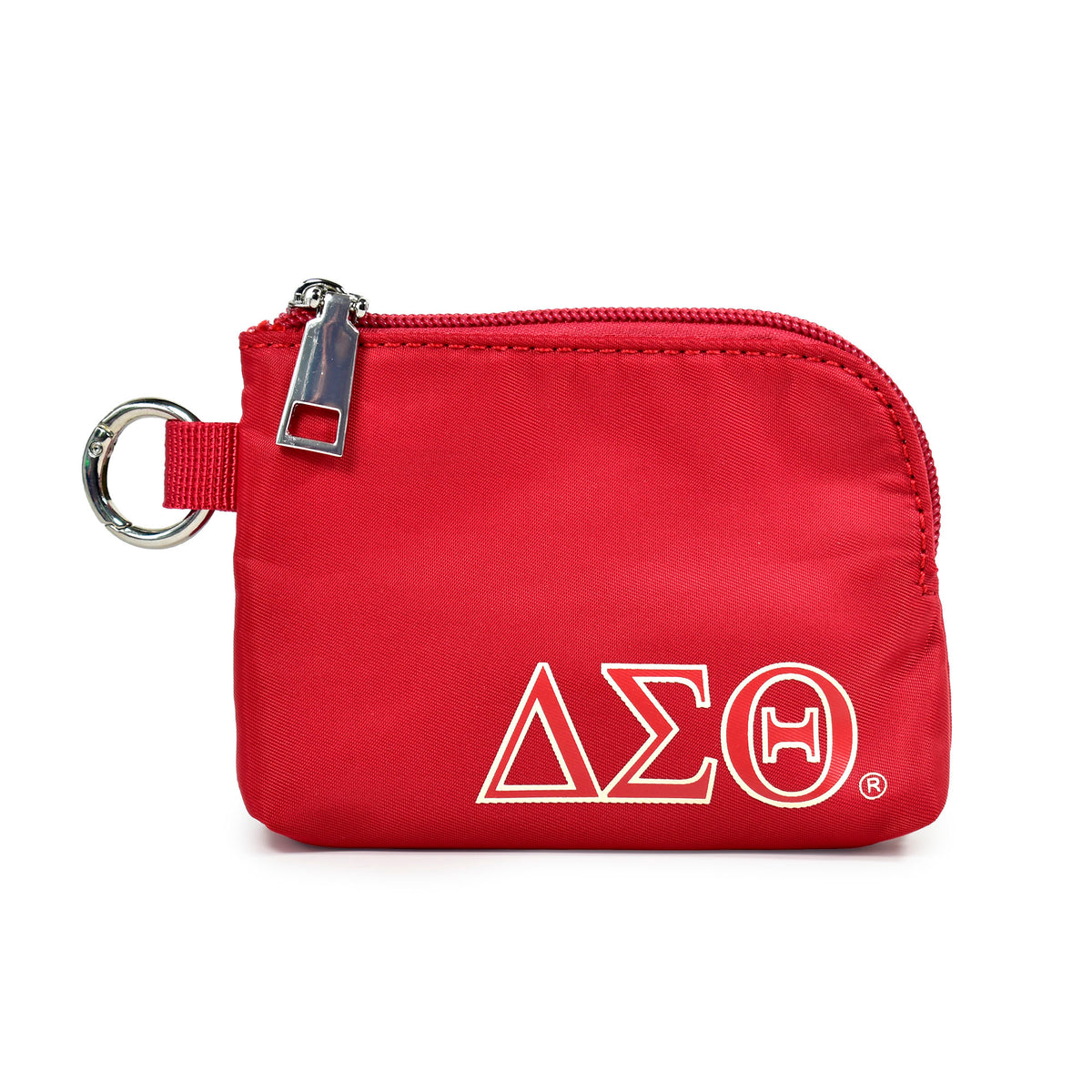 Delta Sigma Theta Zipper Wallet Pouch with Keyring