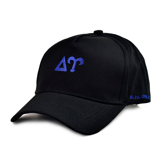 Delta Upsilon Fraternity Baseball Cap- Brushed Cotton 5-Panel Black Hat