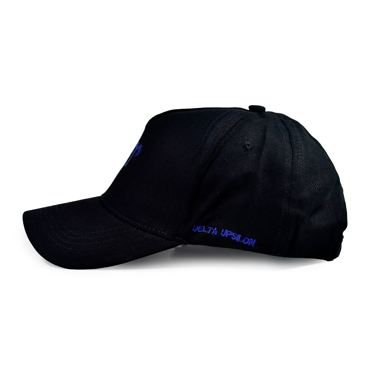 Delta Upsilon Fraternity Baseball Cap- Brushed Cotton 5-Panel Black Hat
