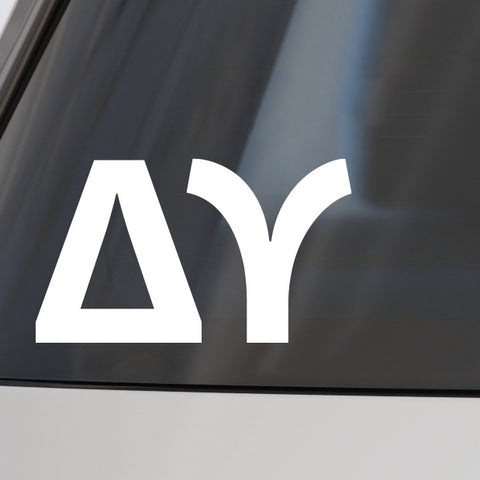 Delta Upsilon Fraternity Car Decal Sticker- Greek Letters Design