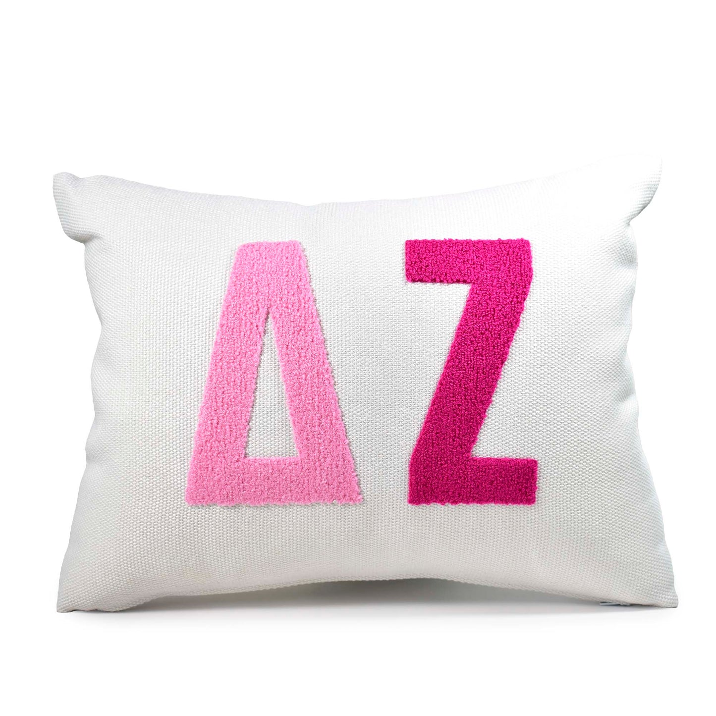 Delta Zeta Pillow – Embroidered Plush Greek Letters Design